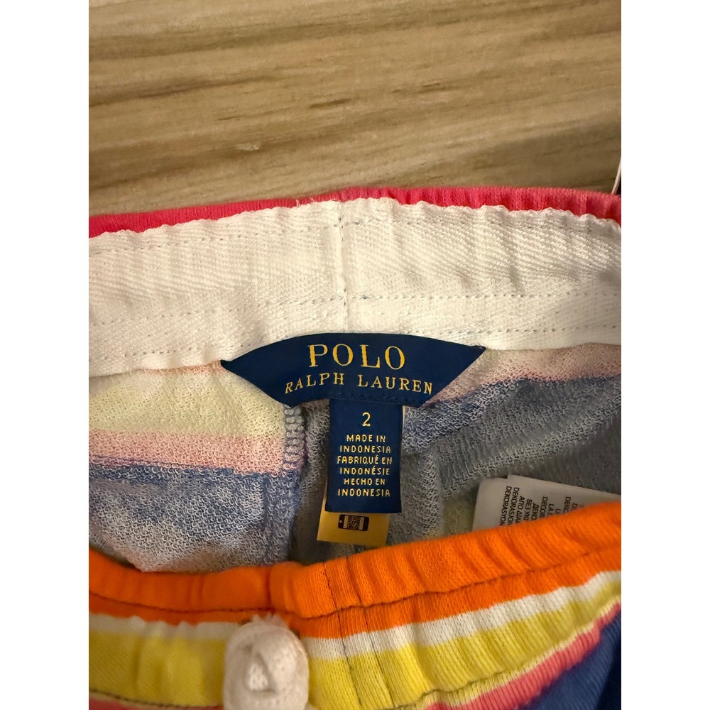 Polo Ralph Lauren Toddler Boys Multi Color Stripe Jersey Shorts Size 2 NWT - Picture 2 of 7